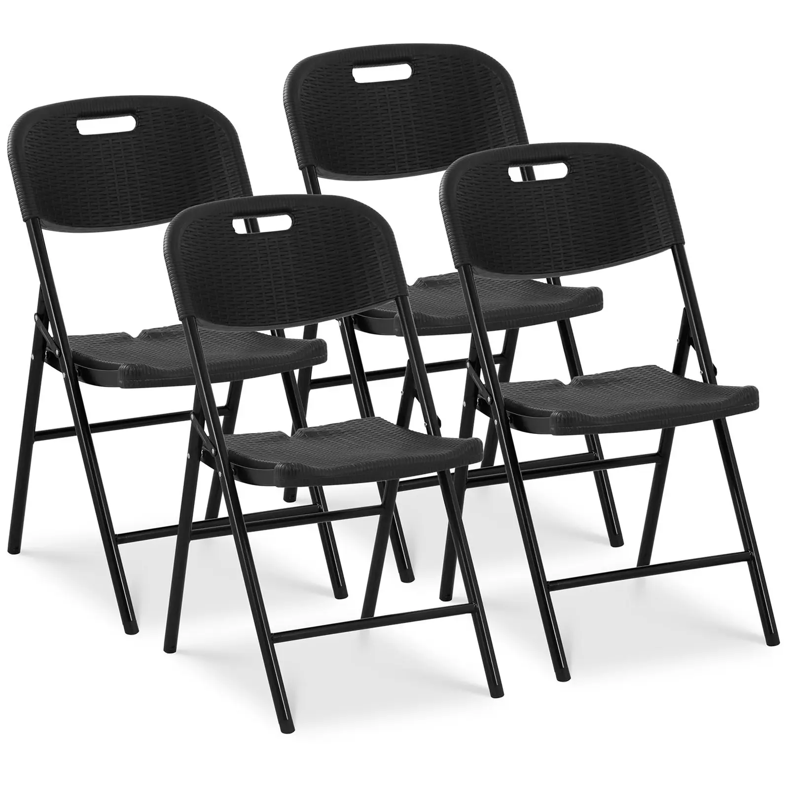 Sklopive stolice - set od 4 - Royal Catering - 180 kg - površina za sjedenje: 52 x 36 cm - crna