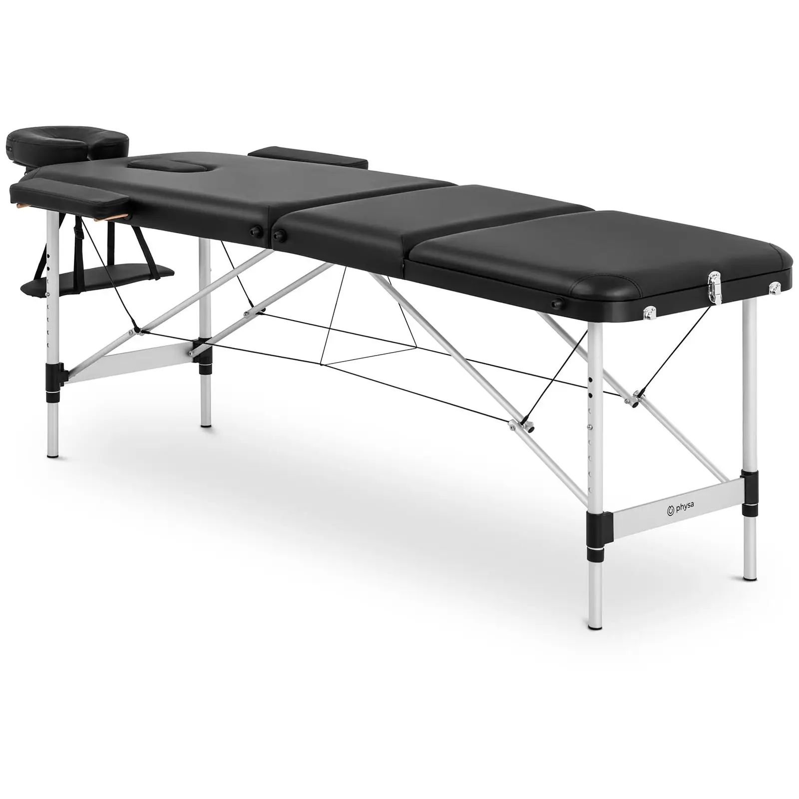 Sklopivi stol za masažu - 185 x 60 x 59 cm - 180 kg - crni