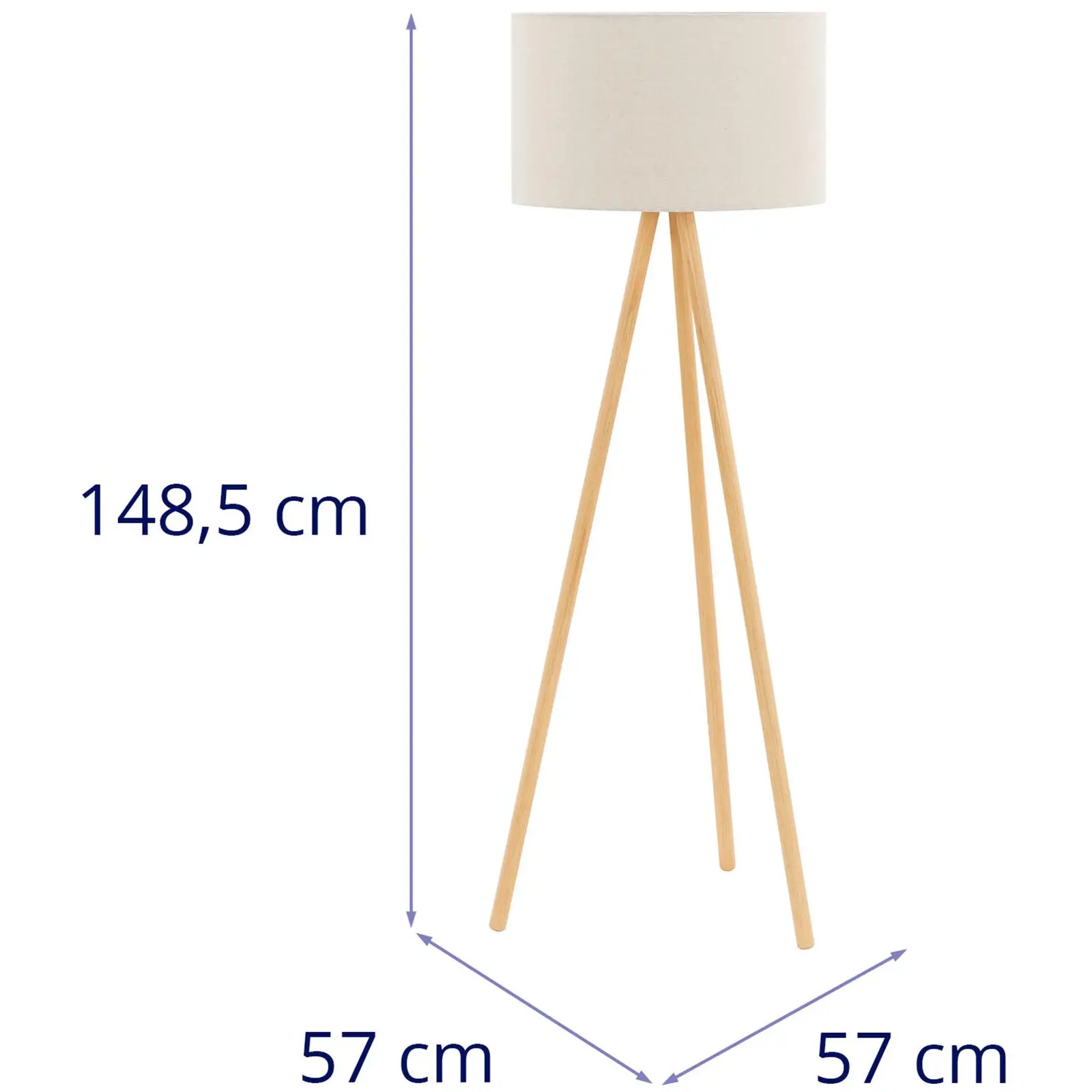 Podna lampa - sjenilo od tkanine - 40 W - visina 148 cm